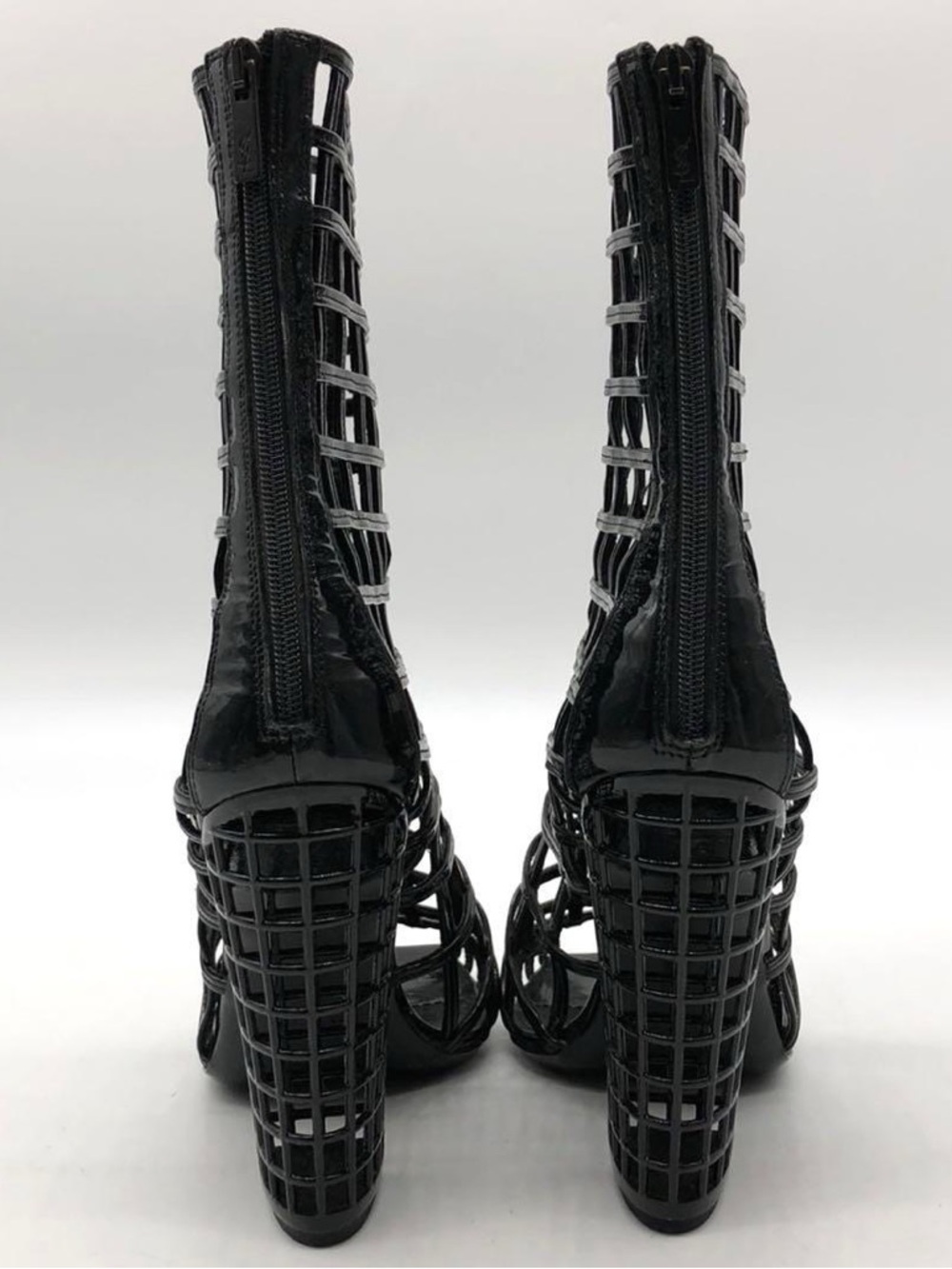 Yves Saint Laurent SS 2009 Black Caged Peep-Toe High Heel Boots - Women - Picture 5 of 10